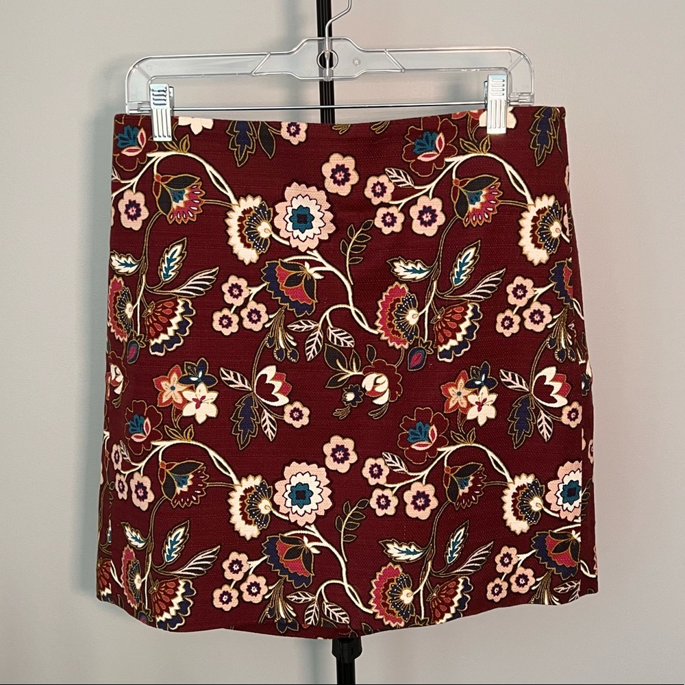 Loft Floral Straight Skirt